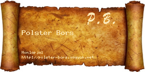 Polster Bors névjegykártya